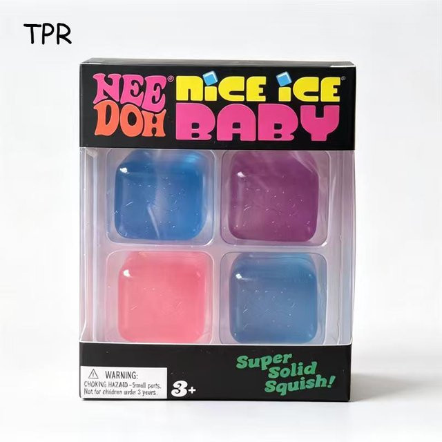 NeeDoh Nice Ice Mini, Knet-Stressabbau-Spielzeug, 4er-Pack, black - Bild 1