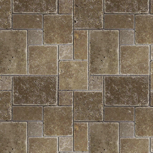 WOHNRAUSCH Mosaikmatte Travertin in Braun/Beige im Mini Römischen Verband, B/T/H: 35 x 35 x 1 cm - Bild 2