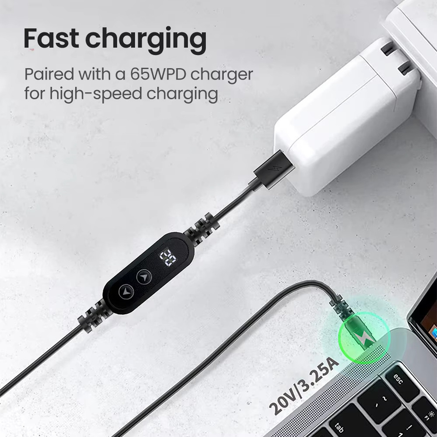 Elough USB C zu DC Power Boost Kabel Schwarz, Step-up Adapter für schnelles Laden von 5V bis 20V, ideal für Wifi Router - Bild 4