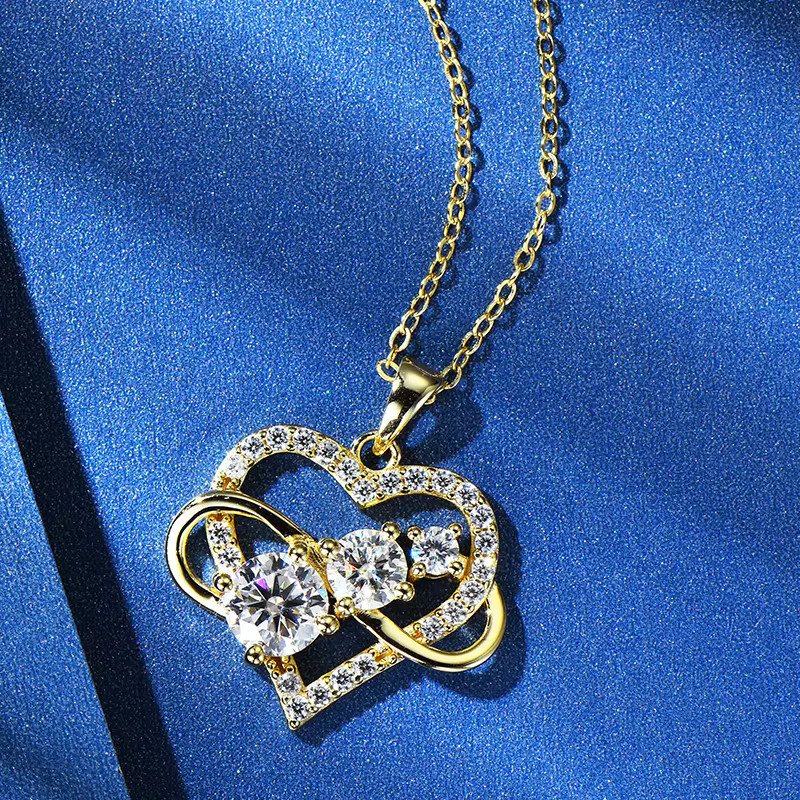 RAPRGOLD Halskette mit Moissanit-Liebesherz-Anhänger, 925 Silber, Damen - Bild 2