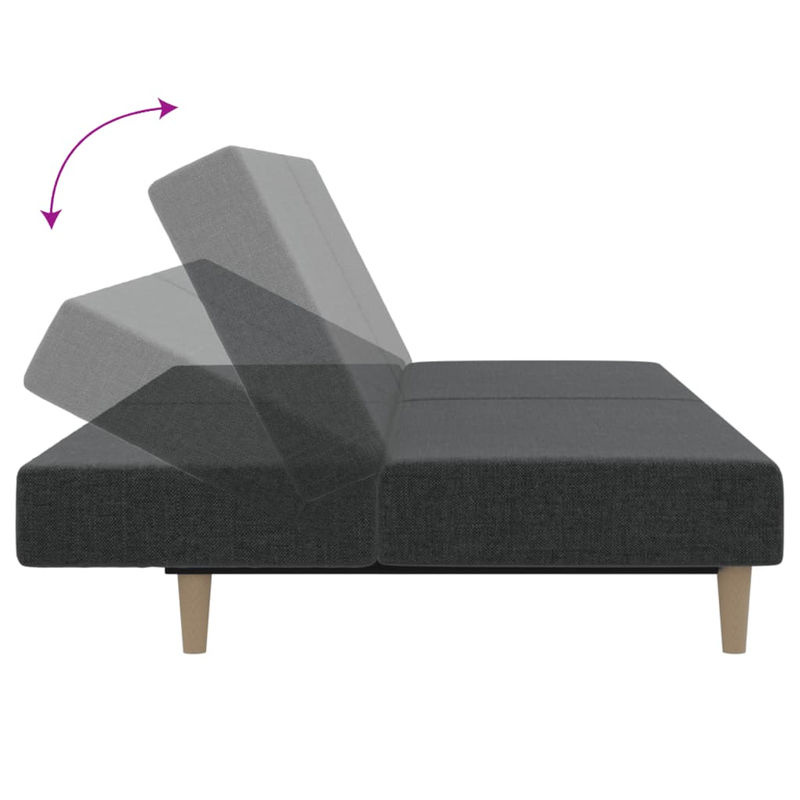 Vidaxl 2-Sitzer Schlafsofa in Grau mit Stoffbezug im skandinavischen Design - Bild 3
