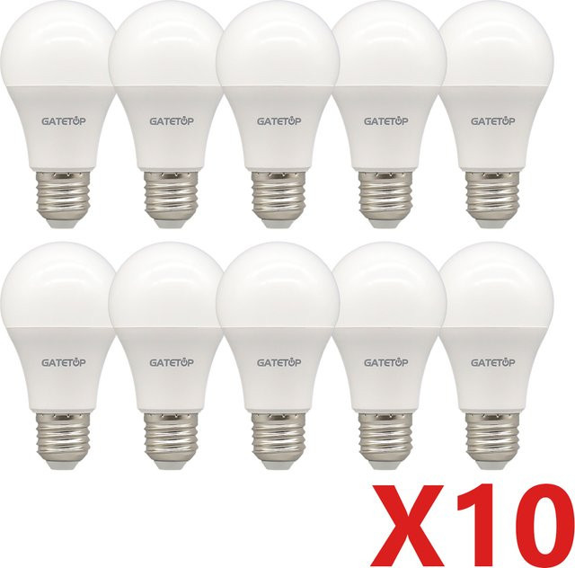 10er Set LED-Glühbirnen E27 A60 G45 für Heimbeleuchtung, Energiesparend, Kaltweiß und Warmweiß, Weiß - Bild 1