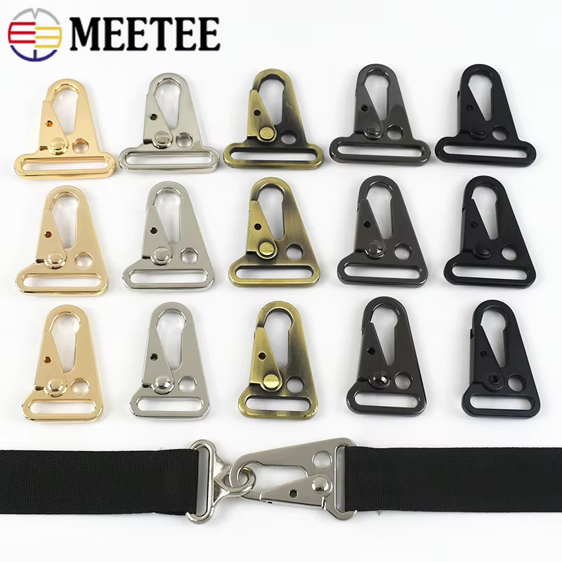 Meetee Metall Schnallen Karabiner Clips in Gold für Taschenriemen und Hundehalsbänder mit 25mm, 32mm und 38mm Breite - Bild 2