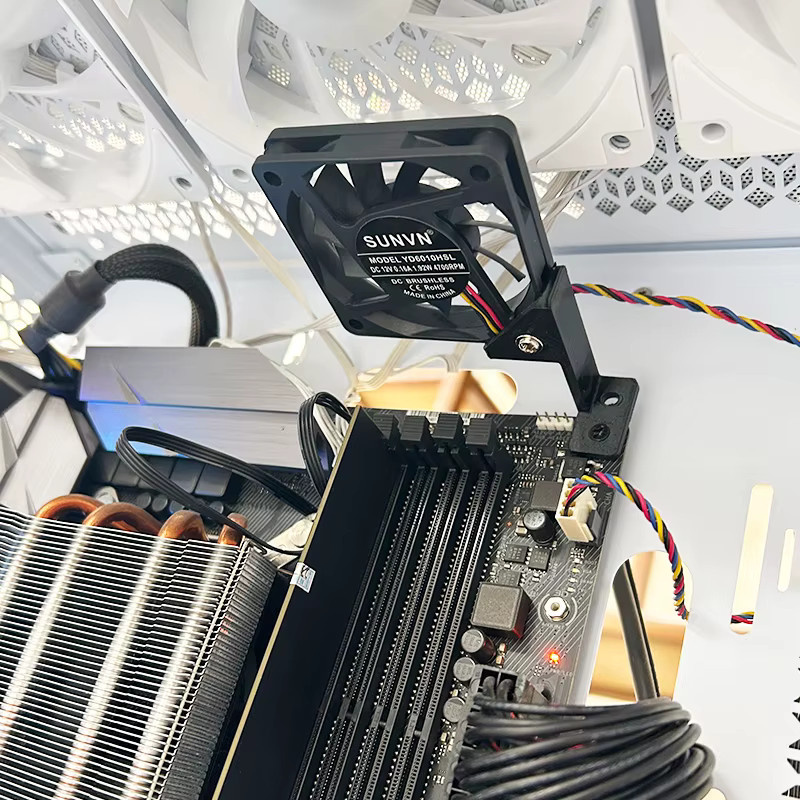 DEBROGLIE Speicher-MOSFET-Kühlhalterung mit einstellbarem Lüftermodul für Motherboard-Speicherkühlung in Schwarz - Bild 2
