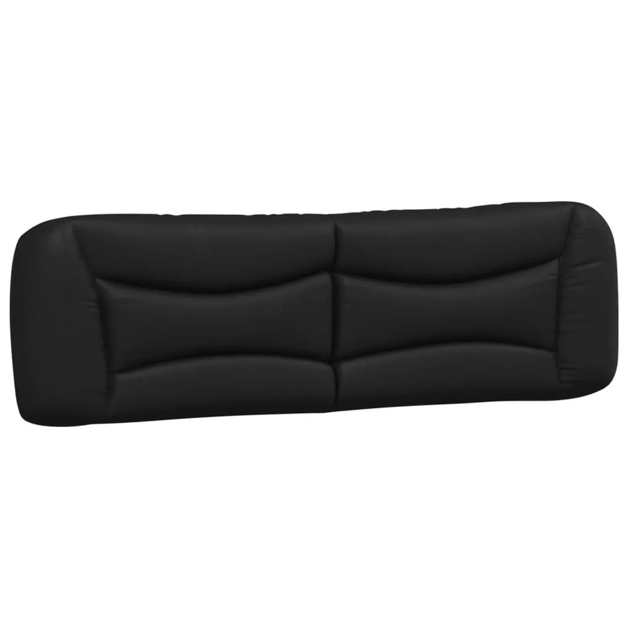 vidaXL Kopfteilkissen in Schwarz mit Streifendesign aus Kunstleder, Breite: 180 cm, Höhe: 48 cm, Tiefe: 15 cm - Bild 2