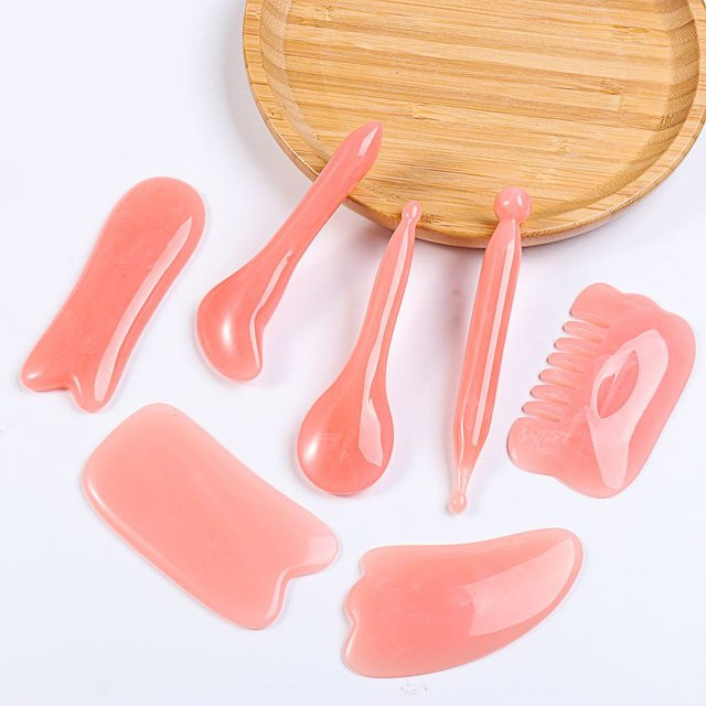 GUHEHARD Guasha Massage Werkzeuge Set, 7 Teile, Gesicht und Körper, Unisex - Bild 1