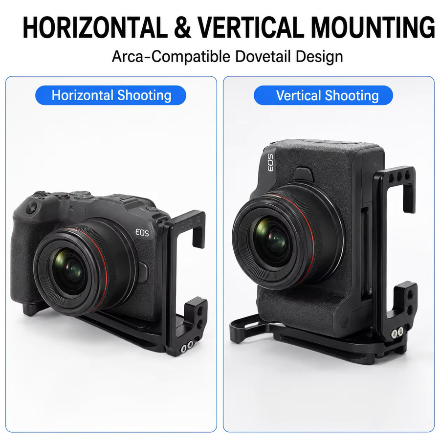 SOARSHOT SCL-R5 Kamera L-Halterung mit Arca Schnellwechselplatte in Schwarz, kompatibel mit Canon EOS R5, R5C, R6 Mark II und R6 Mark III - Bild 2
