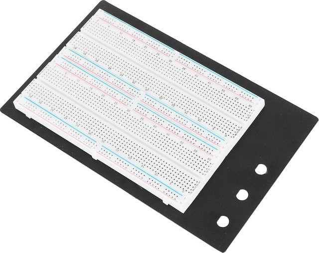 TOMTOP JMS Lötfreie Steckplatine mit 1660 Punkten, 65 Überbrückungsdrähten und 3 Anschlussklemmen in Weiß - Bild 1