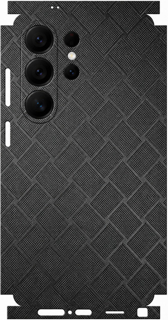 Kratzfeste Kunstleder-Rückseitenfolie für Samsung Galaxy S26 S25 Ultra Plus S24 S23 in Schwarz - Bild 1