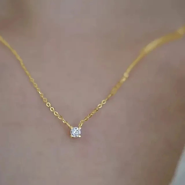 Huitan Halskette, Zirkonia, goldfarben, Damen - Bild 1