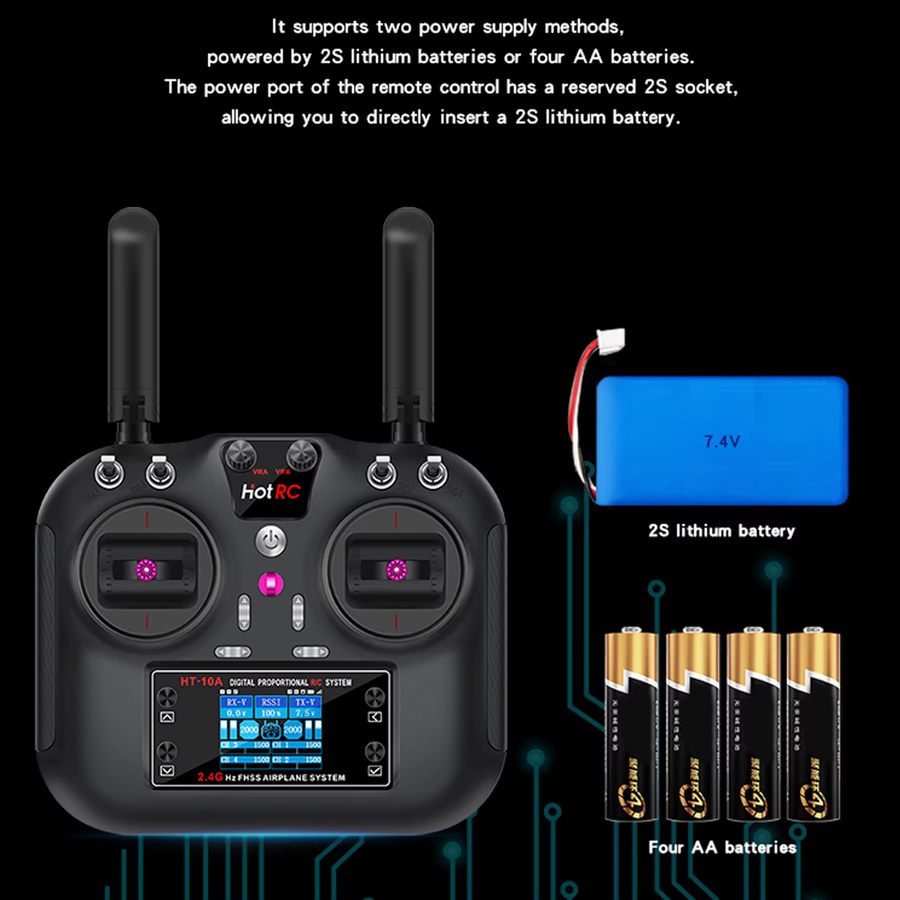 HotRC HT10A RC-Funkfernsteuerung, 10-Kanal, black - Bild 5