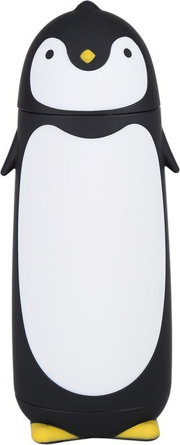 CosyHome Tragbare Pinguin Glas Wasserflasche mit Doppelschicht-Isolierung, Schwarz-Weiß, 300 ml - Bild 1