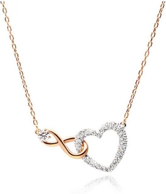 Swarovski Halskette Hyperbola Herz Unendlichkeits-Halskette, Roségold, Kristall, Damen - Bild 1