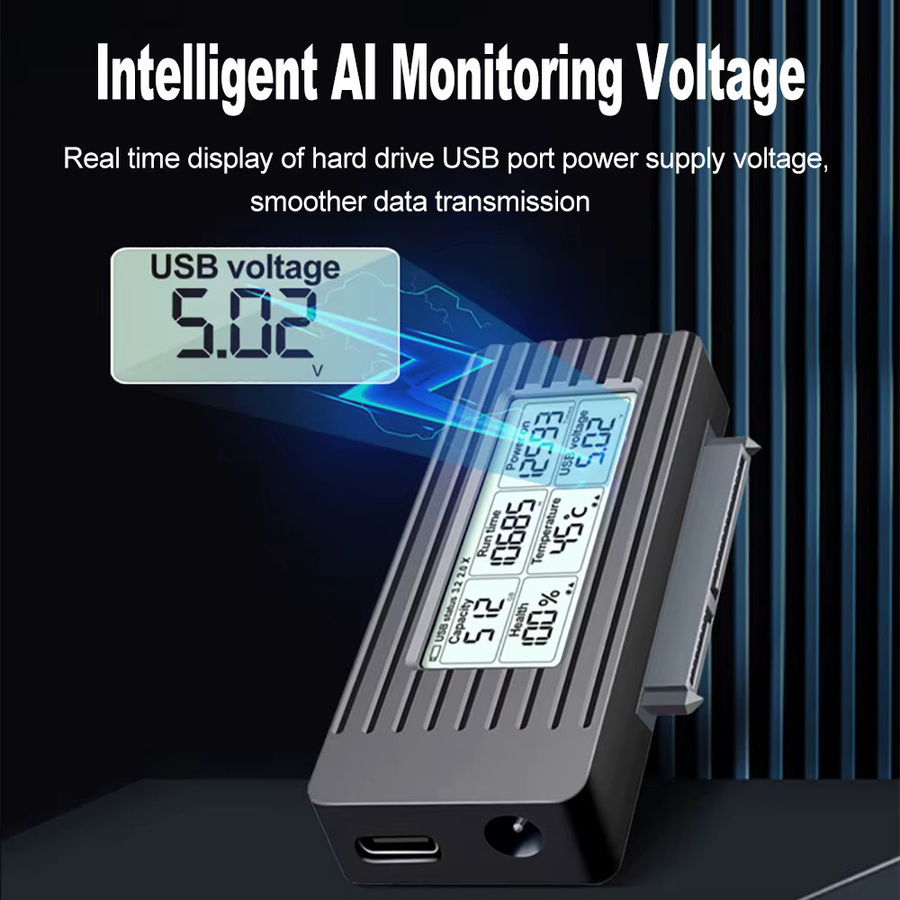 Kebidumei USB 3.2 zu SATA Adapter Konverterkabel für 2,5 und 3,5 Zoll Festplatten in Schwarz - Bild 5