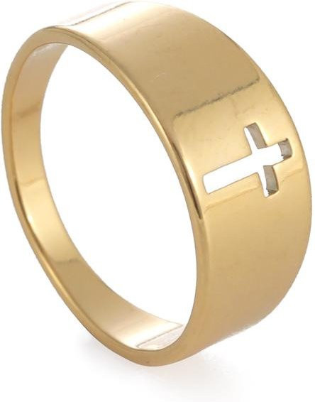 Kreuzringe Edelstahl, Gold, Unisex - Bild 1