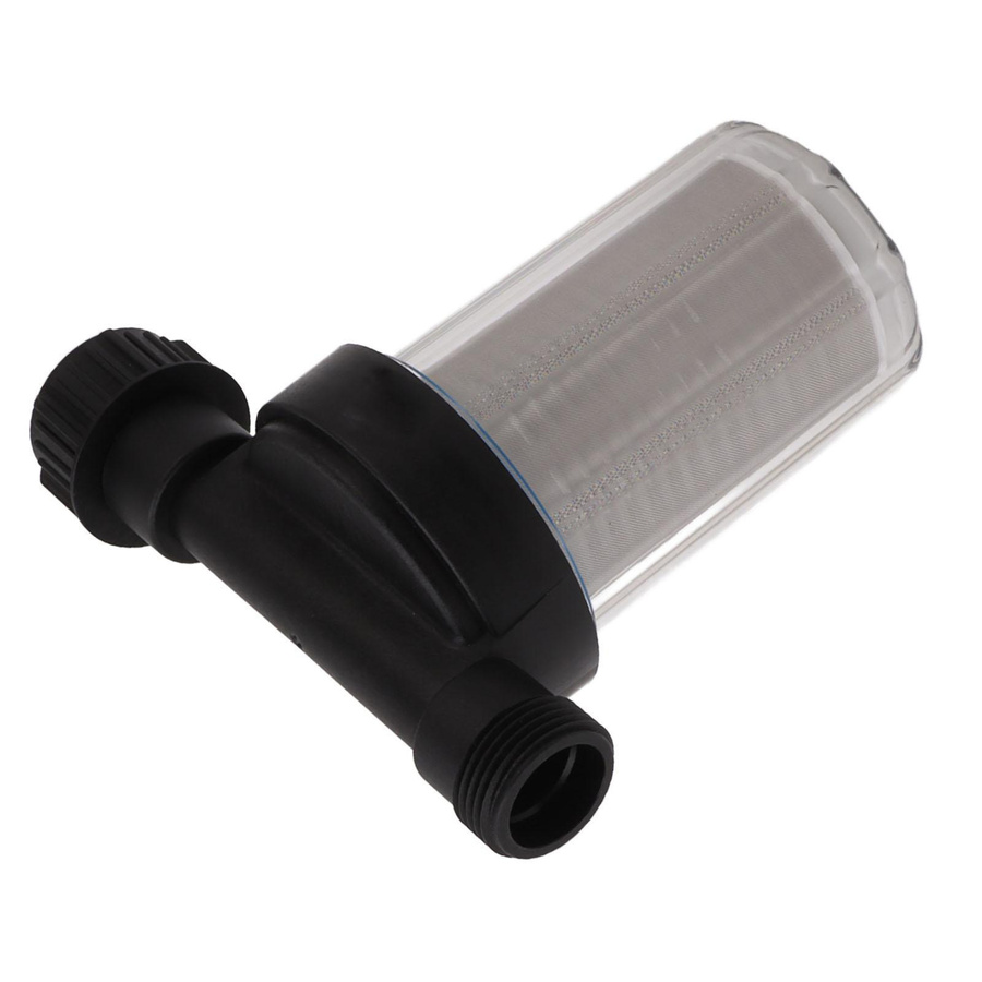 G3 4 Gartenschlauchfilter mit Edelstahl-Sieb aus Kunststoff in Schwarz-Transparent für Wasserpumpen - Bild 3