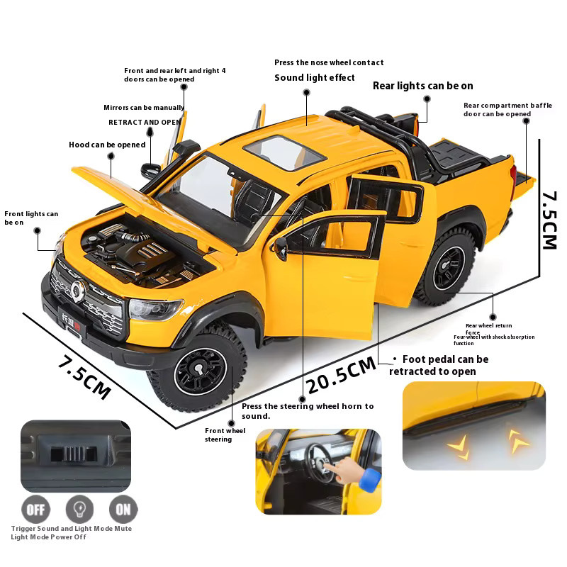 Maisto GWM Kanone Poer Offroad Geländewagen, Modellauto, 1:24, mit Licht und Sound - Bild 2