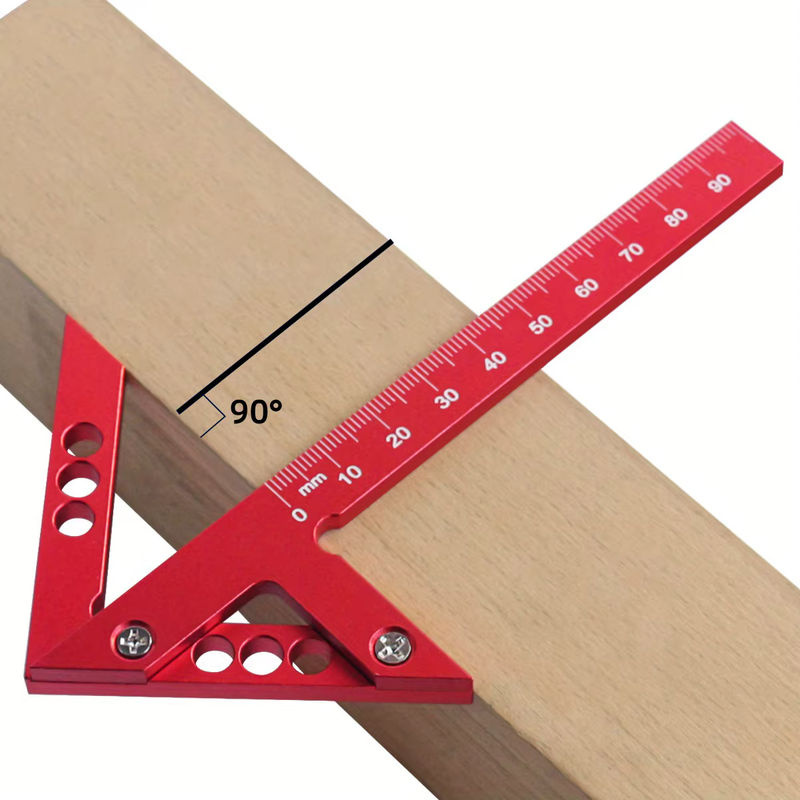 FNICEL Center Finder Winkel 45/90 Grad aus Aluminium in Rot für die Holzbearbeitung - Bild 4