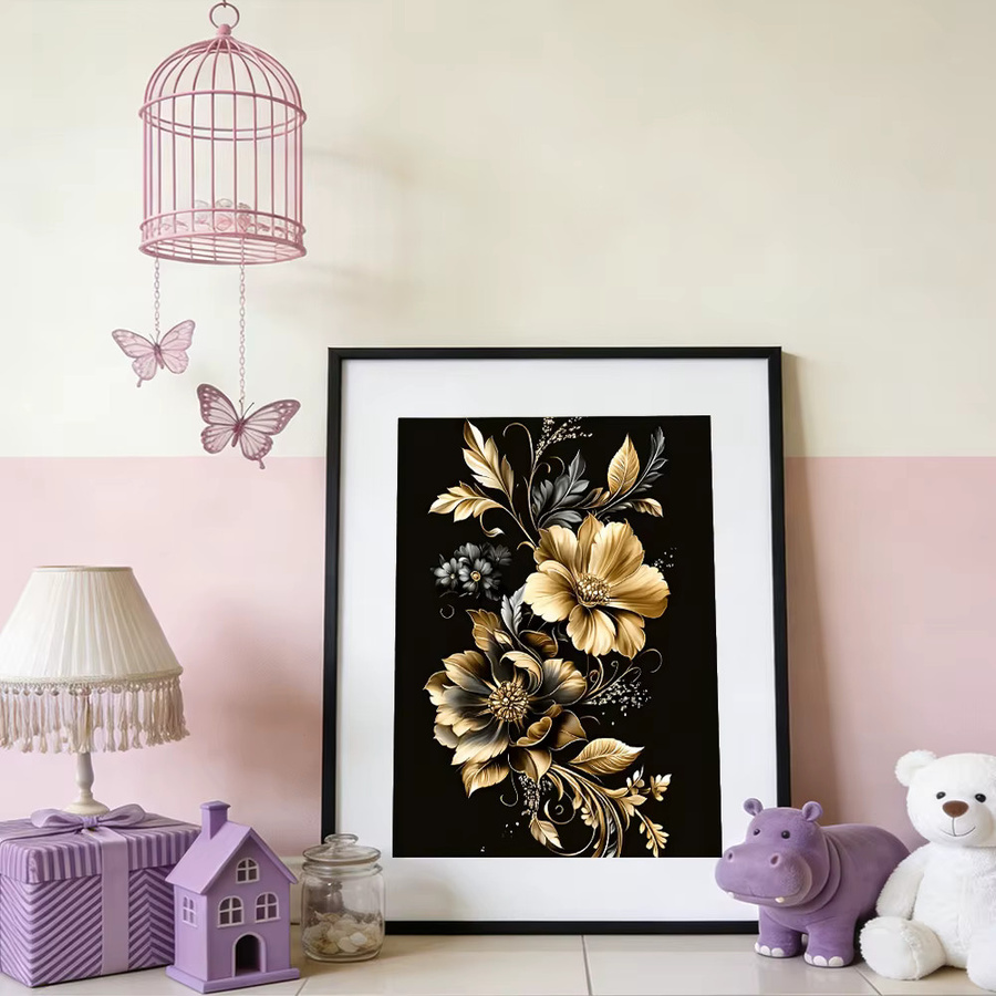 Huacan Blumen-Diamantmalerei Mosaik-Kunst in Multicolour, rundes Strass-Bild als handgefertigtes Geschenk - Bild 2