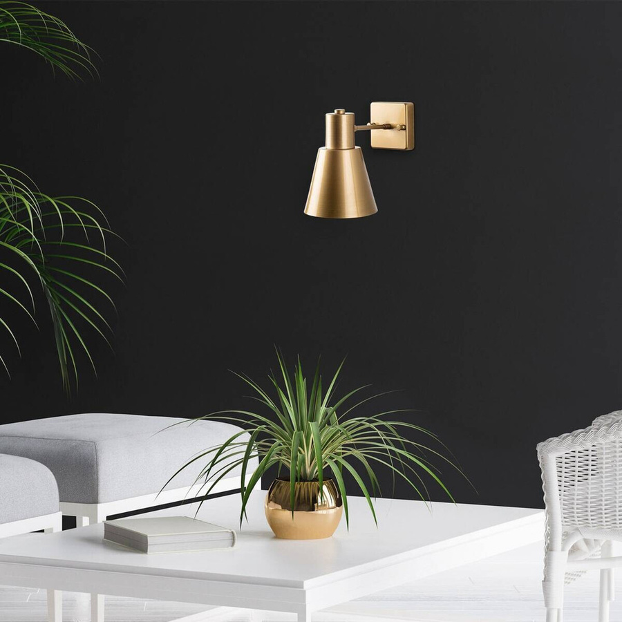 Opviq Wandleuchte Gold aus Metall und Glas mit E27 Fassung, B/H/T: 24 x 21 x 14 cm - Bild 4