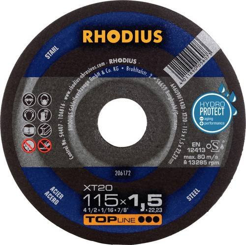 Rhodius TOPline XT20 Extradünne Trennscheibe für Metall, Blau, Durchmesser: 115 mm - Bild 1