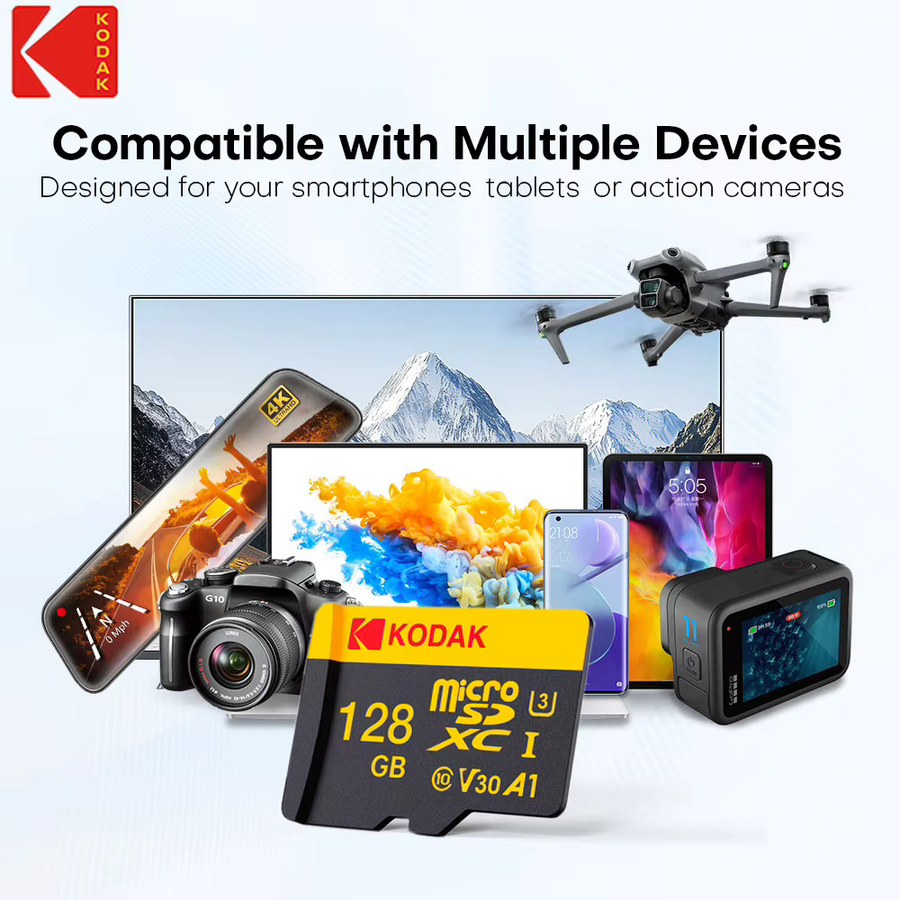 Kodak Micro SD Speicherkarte 128GB Klasse 10 UHS-1 mit USB-C Kartenleser - Bild 3