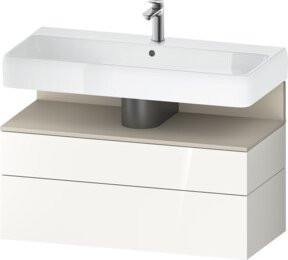 Duravit Waschtischunterschrank Qatego in Weiß Hochglanz mit 1 Tür und 1 Auszug, B/T/H: 99 x 47 x 59 cm - Bild 1