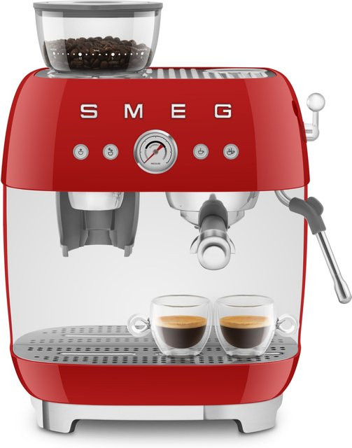 Smeg Siebträgermaschine EGF03RDEU in Rot mit Thermoblock, 20 bar und 2,4 l Wassertank - Bild 1