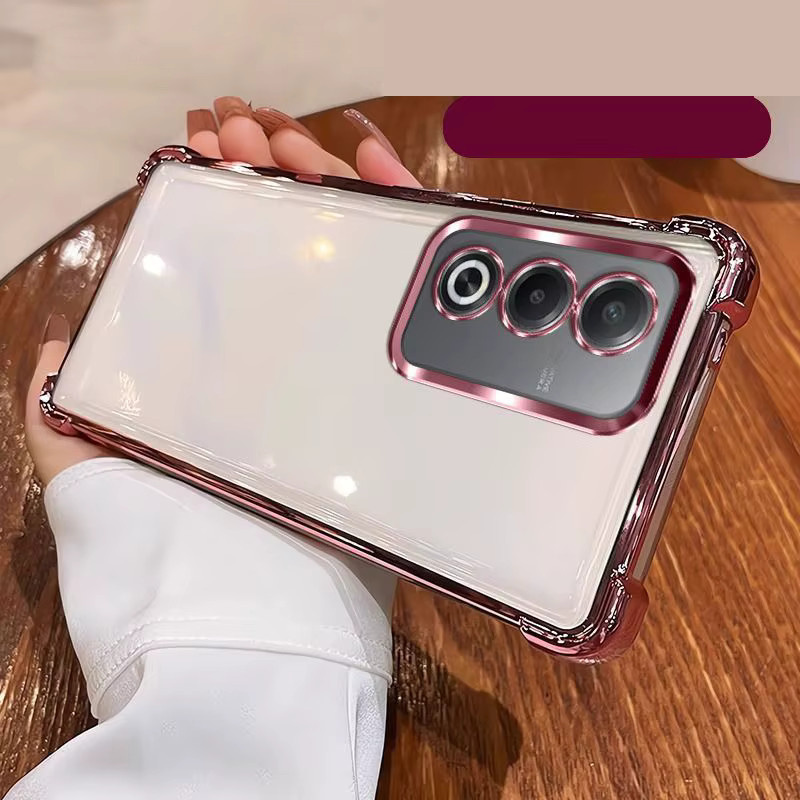Stoßfeste Silikon-Schutzhülle für OPPO A80, A3 Pro und K12x in Lila mit verstärkten Ecken - Bild 1
