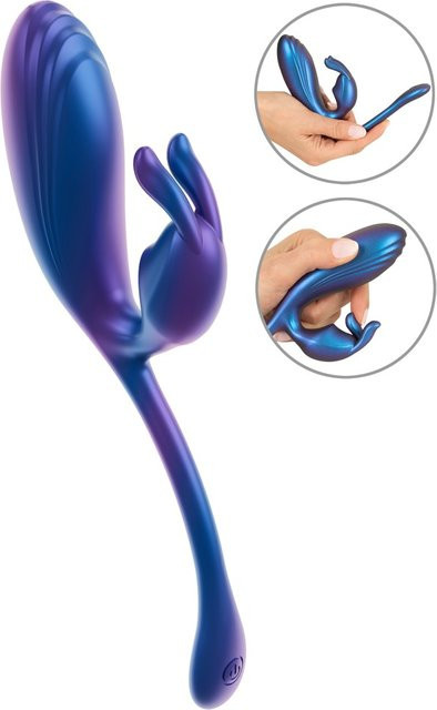 Sweet Smile Vibro-Ei Flexible Double Bullet mit Klitorisstimulator in Blau und Multicolour - Bild 1