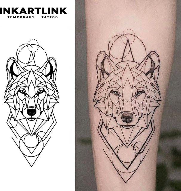Wolf King Temporäre Tattoo-Aufkleber - Bild 1