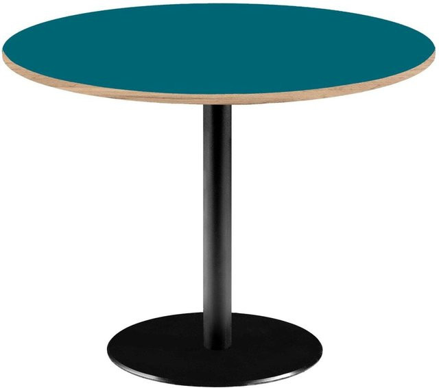 RestooTab Tisch Rome XL rund, blaue Platte, schwarzes Gestell, H: 75 cm, Ø: 120 cm - Bild 1