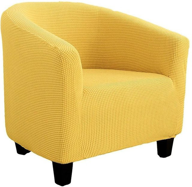 Bestbags Jacquard Sesselhusse für Tub-Sofas und Clubsessel, Gelb, elastisch und schmutzabweisend - Bild 1