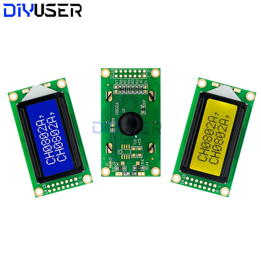 DIYUSER 0802 LCD 8x2 Zeichen-Anzeigemodul mit blauer Hintergrundbeleuchtung 5V - Bild 3
