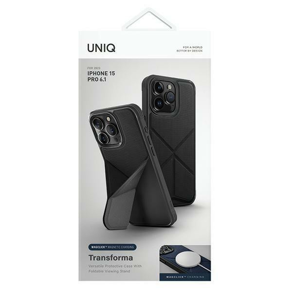 UNIQ Hülle Transforma Magclick für iPhone 15 Pro 6.1 in Schwarz/Ebenholzschwarz - Bild 2