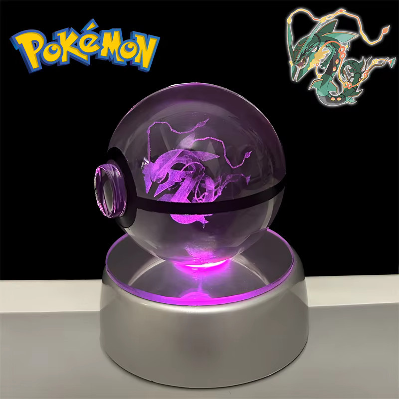 TAKARA TOMY Pokémon 3D Kristall Poke Ball Figur, Nachtlicht, LED Lampe - Bild 3