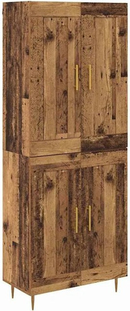 vidaXL Highboard Altholz in Braun aus Holzwerkstoff für Wohnzimmer und Esszimmer, B/T/H: 69,5 x 34,0 x 180,0 cm