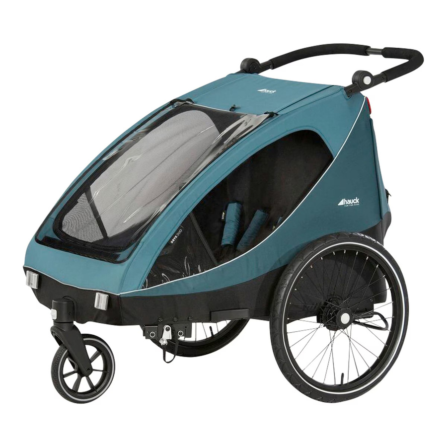Hauck Fahrradanhänger Dryk Duo Buggy in Grün mit faltbarer Funktion und verstellbarem Griff - Bild 2