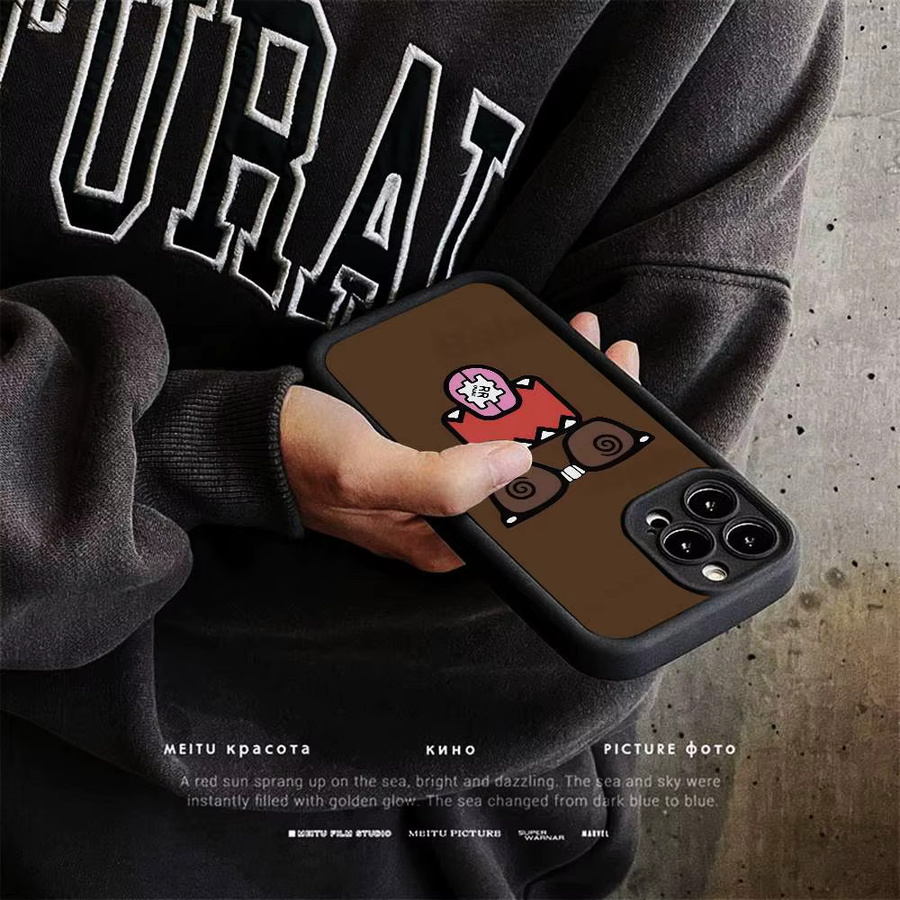 Domo-Kun Silikon Handyhülle für Apple iPhone 17 16 15 14 13 12 11 Pro Max Plus Air Stoßfestes Softcover in Braun - Bild 4
