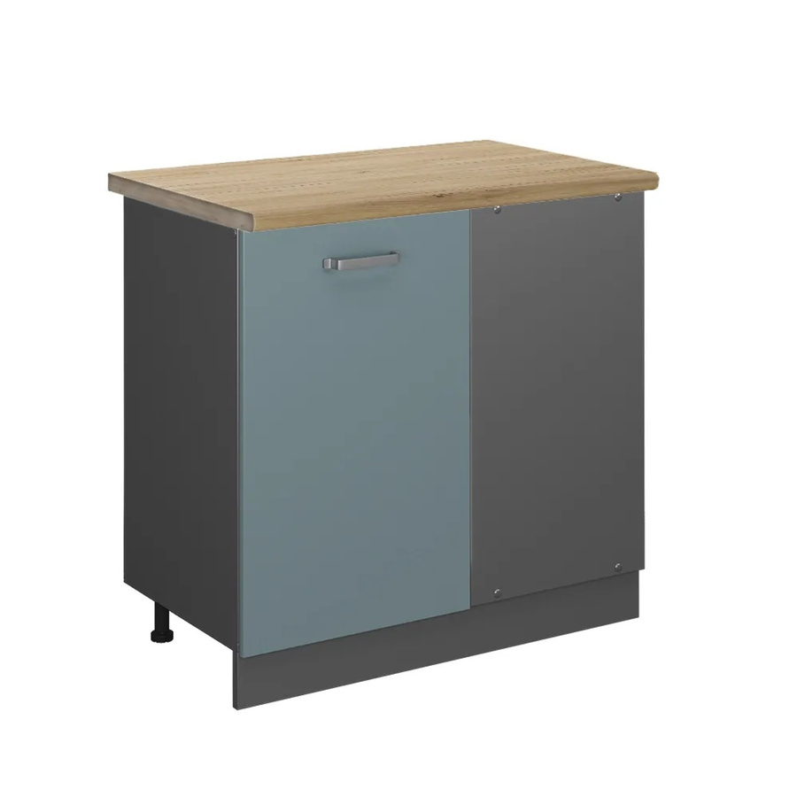 Vicco R-Line Eckunterschrank für die Küche in Blau-Grau/Anthrazit und Eiche, B/T/H: 86 x 60 x 81,6 cm - Bild 2