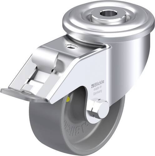 Blickle LER-PO 80G-FI-ELS Stahlblech-Lenkrolle in Silber, Rad-Durchmesser: 80 mm, Tragfähigkeit: 150 kg - Bild 1
