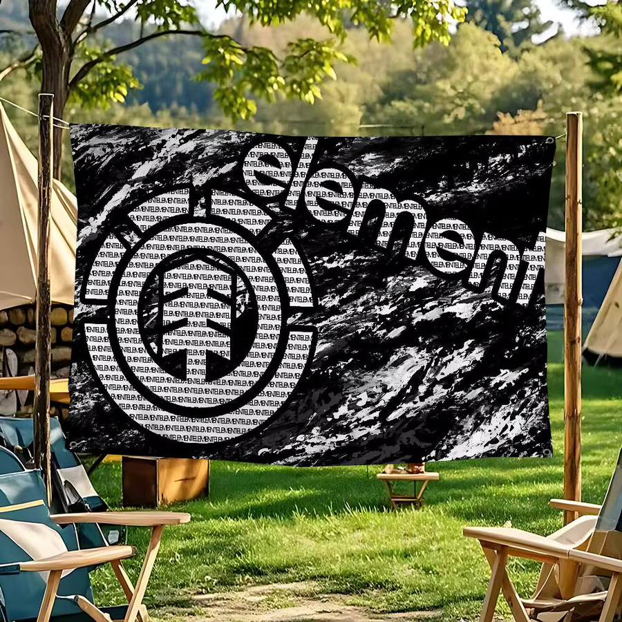 E-Element Skateboard Logo Banner Schwarz als dekorative Textil-Flagge für Outdoor-Partys - Bild 3