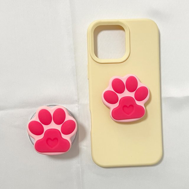 Handyhalter Grip Tok mit Cartoon-Katzenkrallen aus Silikon in Pink für iPhone 17 Pro Max und iPhone 16 Pro Max - Bild 1