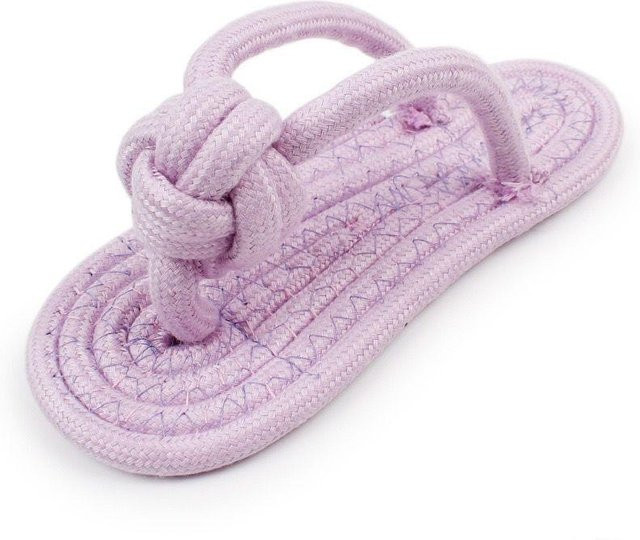 Yiran Furniture Hundekauspielzeug Baumwollpantoffel Seilspielzeug, violett - Bild 1