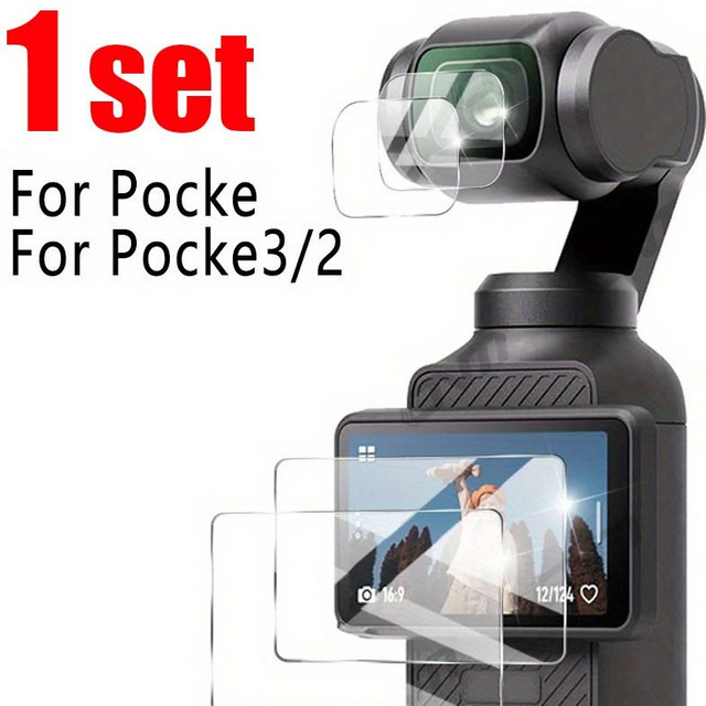 DJI OSMO Pocket 3 und Pocket 2 Zubehör: Kratzfester Objektivschutz aus gehärtetem Glas und Displayschutzfolie in Transparent - Bild 1