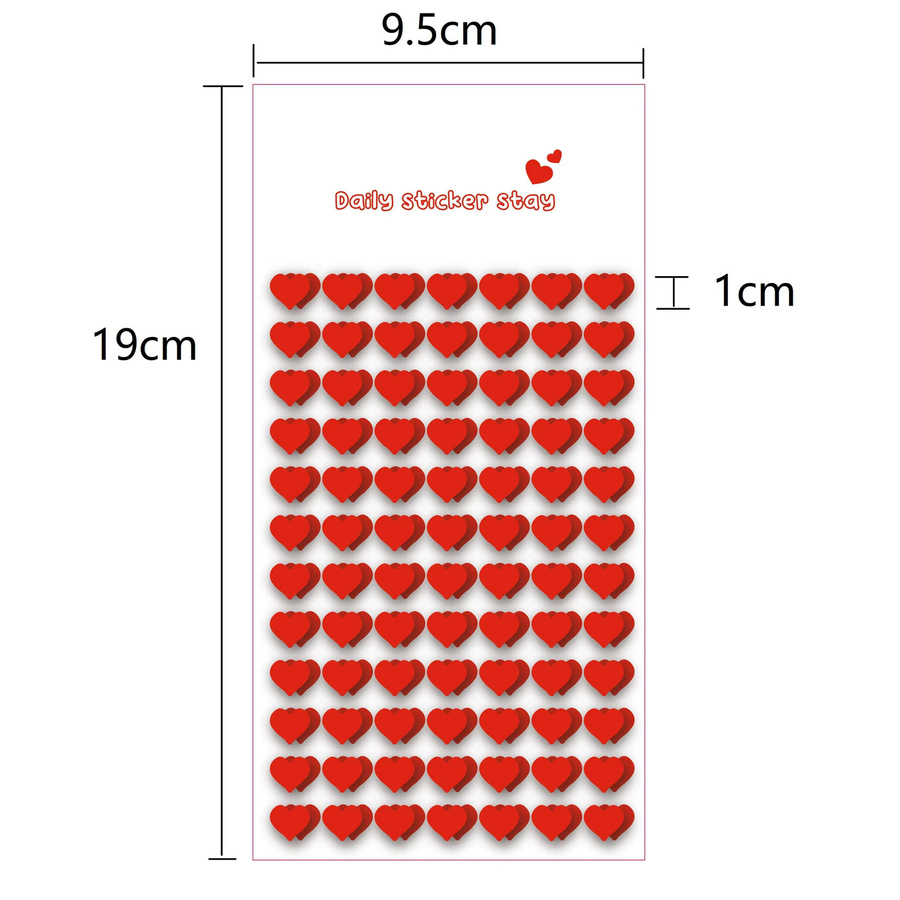 BONITO 2-in-1 Vliesstoff-Aufkleber mit roten Herzen für Scrapbooking und DIY-Projekte - Bild 5