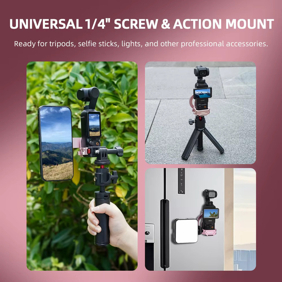 BRDRC Teleprompter-Ständer mit magnetischer Halterung für DJI Pocket 3, verstellbarer Vlogger-Fotografie-Käfig und Erweiterungshalterung - Bild 2