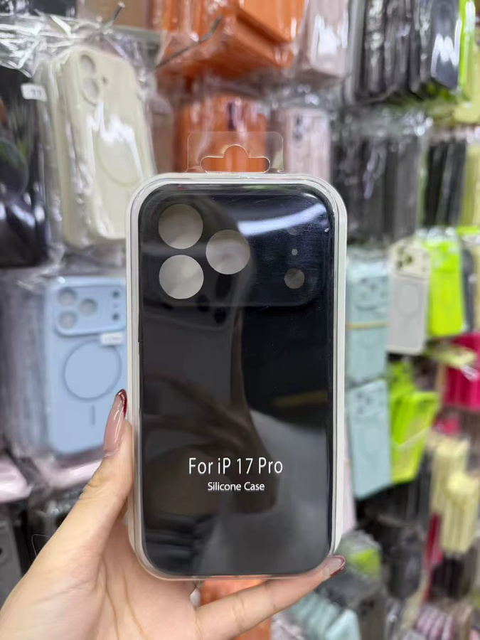 Funda Flüssigsilikon-Hülle für Apple iPhone Air 17 Pro Max in Schwarz mit Kameraschutz und stoßfestem Design - Bild 2