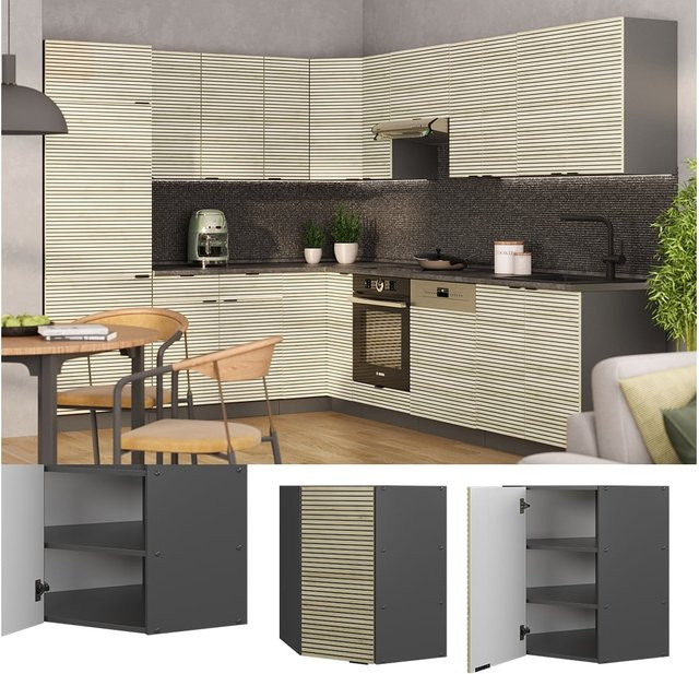 Vicco Eckhängeschrank Fame-Line in Anthrazit und Eiche mit Soft-Close-Scharnieren, Breite: 57 cm - Bild 1