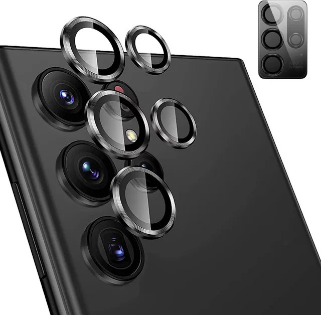 Samsung Kamera Schutz Glas für Galaxy S25 Ultra S24 Plus S23 S22 in Schwarz und Transparent - Bild 1